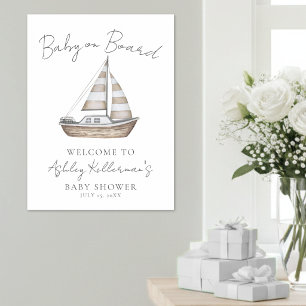 Nautical Baby Shower Välkomstskylt Poster