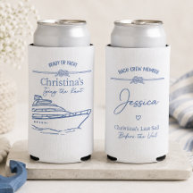 Nautical Bach Crew Koozie | Sängvätning Favor