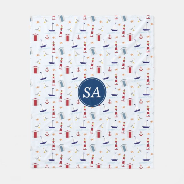 Nautical Back to school Dorm Essentials Fleecefilt (Framsidan)