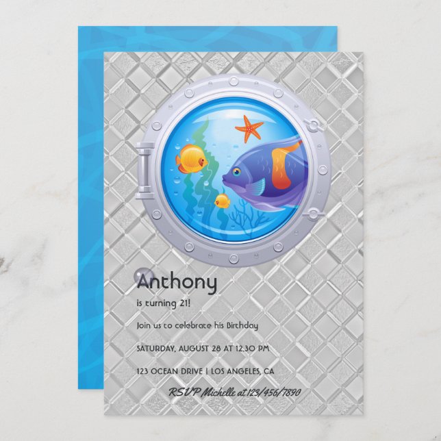 Nautical Barnkalas Inbjudningar (Fram/baksida)