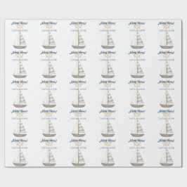 Nautical Barns födelsedag | Blått och vitt fartyg Presentpapper