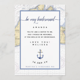 Nautical BE My Bridesmaid | Martha's Vineyard Inbjudningar