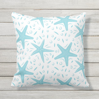 Nautical Beach Aqua Blue Starfish Mönster Kudde