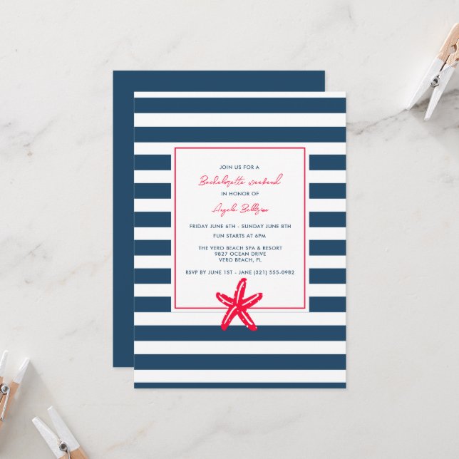 Nautical Beach Bachelorette Helg Party (Fram/Back In Situ)