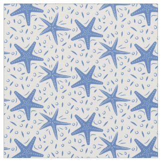 Nautical Beach Blue Starfish Mönster Tyg
