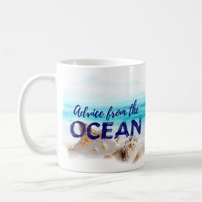Nautical Beach Coffee Mugg Gift/Ocean Advice (Vänster)