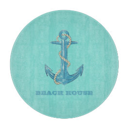 Nautical Beach House,Anchor,Rope,Mint-Grönt