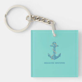 Nautical Beach House,Anchor,Rope,Mint-Grönt