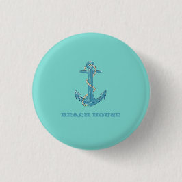 Nautical Beach House,Anchor,Rope,Mint-Grönt Knapp