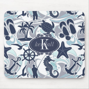 Nautical Beach Mönster Navy ID839 Musmatta