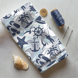 Nautical Beach Mönster Navy ID839 Tyg