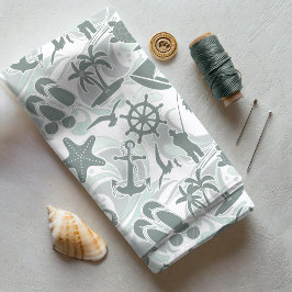 Nautical Beach Mönster Olive ID839 Tyg