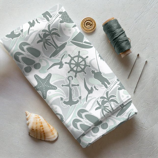 Nautical Beach Mönster Olive ID839 Tyg (Skapare uppladdad)