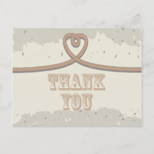 Nautical Beach Sand Heart Knot Tack Vykort