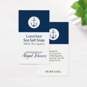 Nautical Beach Sea Salt Clay Handmade Soap Märkre Visitkort