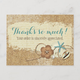 Nautical Beach Seashell & Sand Boutique Tack Vykort