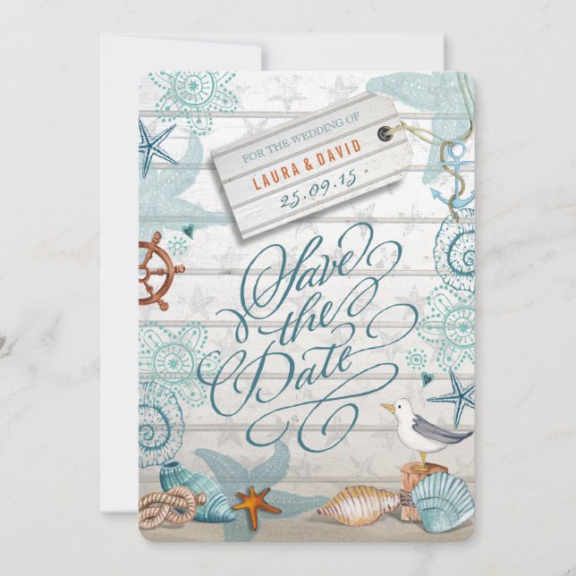 Nautical Beach Wedding | Spara datum Spara Datumet (Framsida)