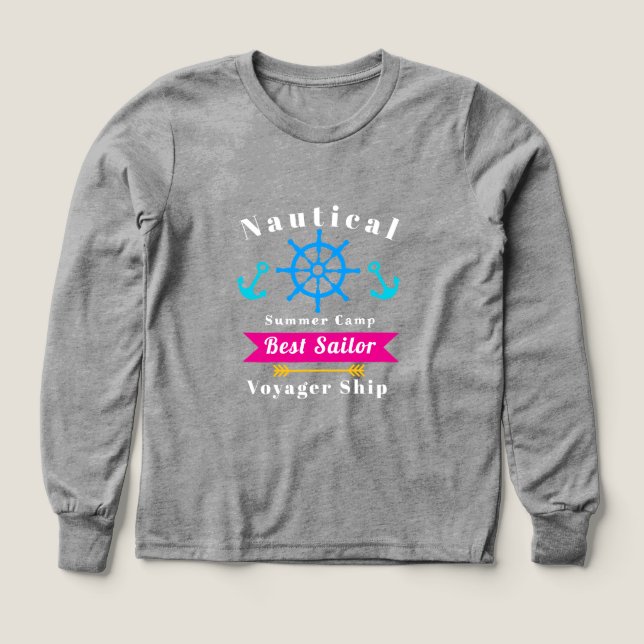 Nautical Best Sailor Grått T Shirt (Design framsida)