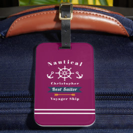 Nautical Best Sailor Red Bagagebricka