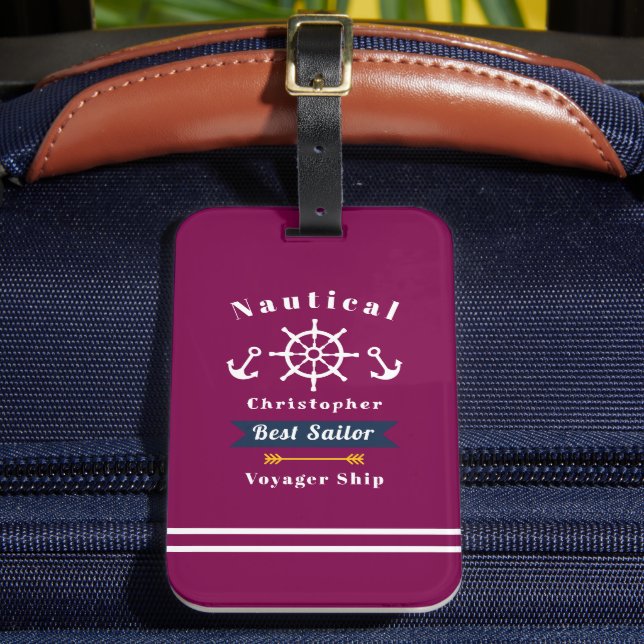 Nautical Best Sailor Red Bagagebricka (Framsida Insitu 2)