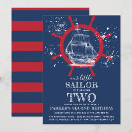 Nautical Birthday Sailor Blue Inbjudningar