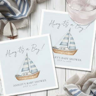 Nautical Blå Pojke Baby Shower Pappersservett