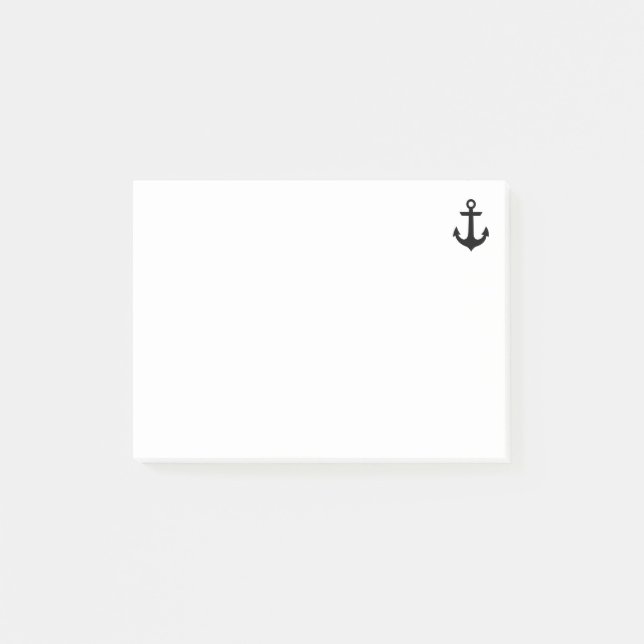 Nautical Black Anchor Post-it Notes Block (Framsida)