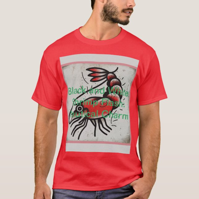 Nautical Bläck: Classic Shrimp Flash T Shirt (Framsida)