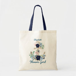 Nautical Blommigt Anchor Flower Girl med Namn Tygkasse