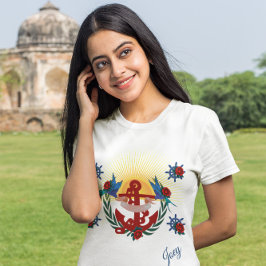Nautical Blommigt Red Anchor Blue T Shirt