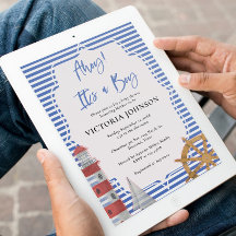 Nautical Blue Ahoy It's a Boy Baby Shower