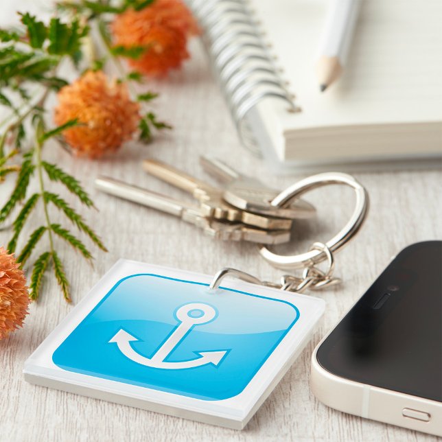 Nautical Blue Anchor Icon Modern Maritime (Skapare uppladdad)