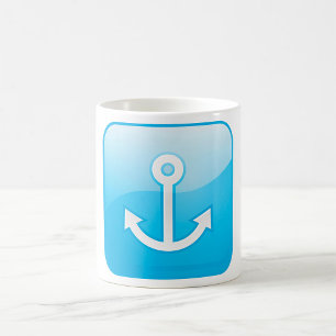 Nautical Blue Anchor Icon Modern Maritime Kaffemugg