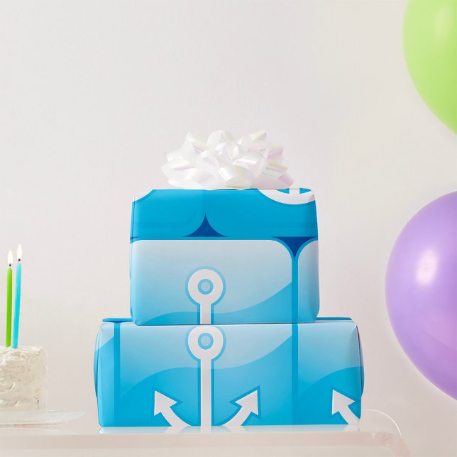 Nautical Blue Anchor Icon Modern Maritime Presentpapper (Skapare uppladdad)