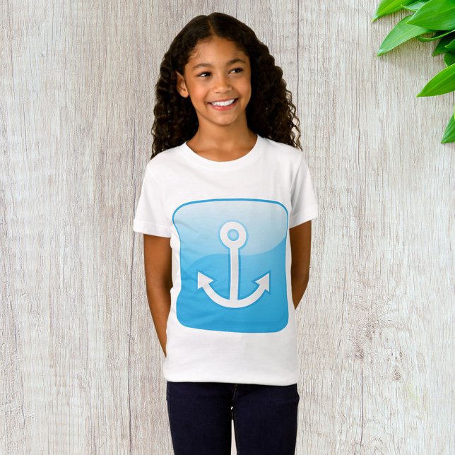 Nautical Blue Anchor Icon Modern Maritime T Shirt (Skapare uppladdad)