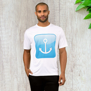 Nautical Blue Anchor Icon Modern Maritime T Shirt