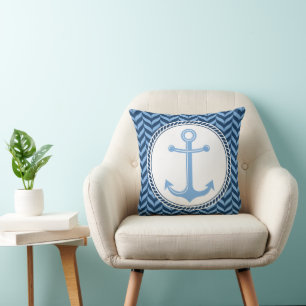 Nautical Blue Anchor kust Kudde
