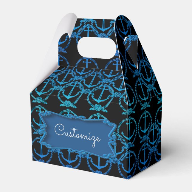 Nautical Blue Anchor Motif Gable-favoritruta Presentaskar (Framsidan Sidan)