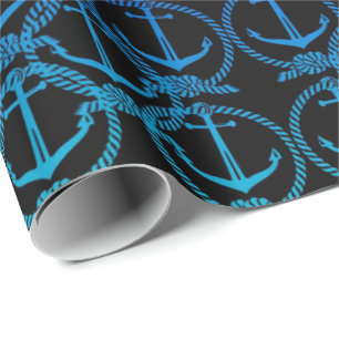 Nautical Blue Anchor Motif Presentpapper