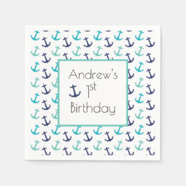 Nautical Blue Anchor Pappersservett