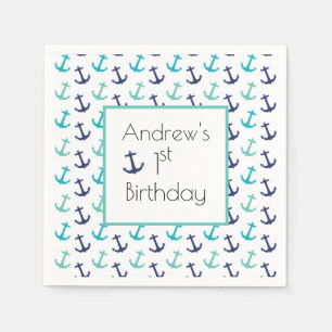 Nautical Blue Anchor Pappersservett