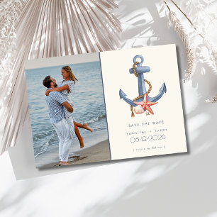 Nautical Blue Anchor Photo Beach Wedding Spara Datumet