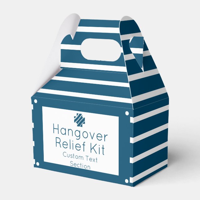 Nautical Blue and White Hangover Relief Kit Presentaskar (Framsidan Sidan)
