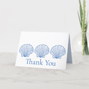 Nautical Blue and White Scallop Seashell Tack Kort