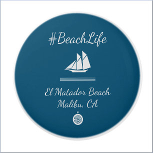 Nautical Blue Anpassade Beach Life Knopp