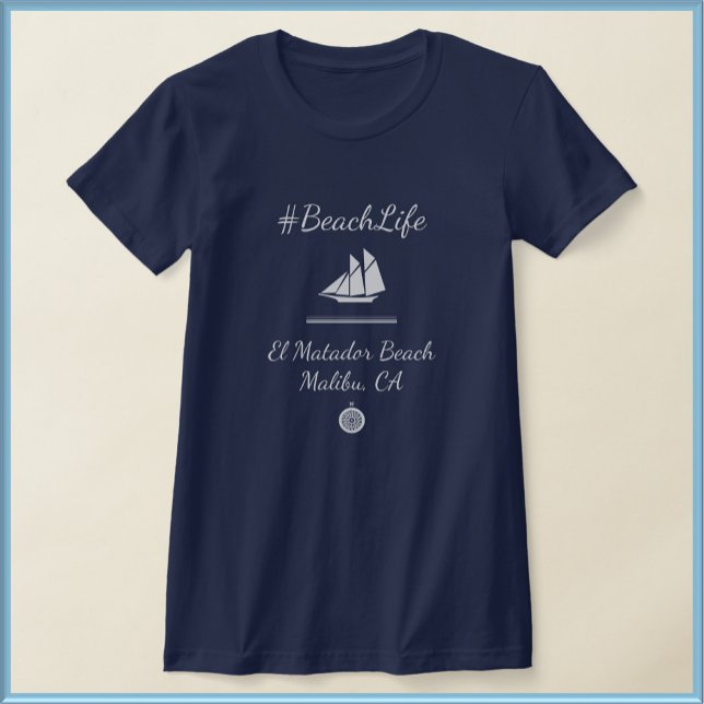 Nautical Blue Anpassade Beach Life T Shirt (Skapare uppladdad)