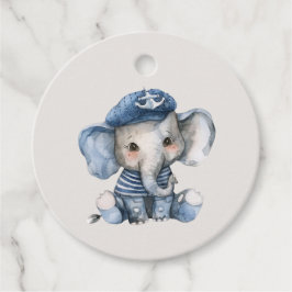 Nautical Blue Baby Elephant Baby Shower Gåvor Etiketter