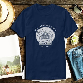 Nautical Blue Beach House White Family Namn Anchor T Shirt