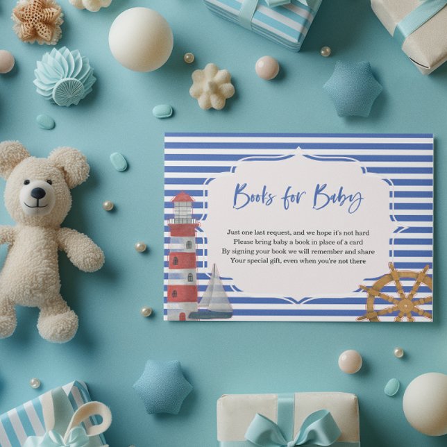 Nautical Blue Bokar för Baby Baby Shower Card Tilläggskort (Skapare uppladdad)