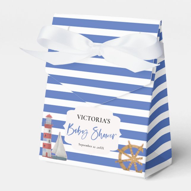 Nautical Blue Boy Baby Shower Presentaskar (Framsidan Sidan)